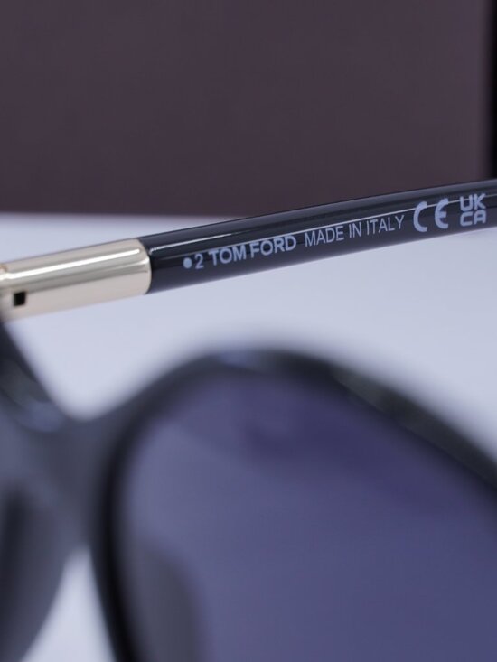 Tom Ford Melody FT1090 01A Geometric Sunglasses - Shiny Black/Smoke main image 6